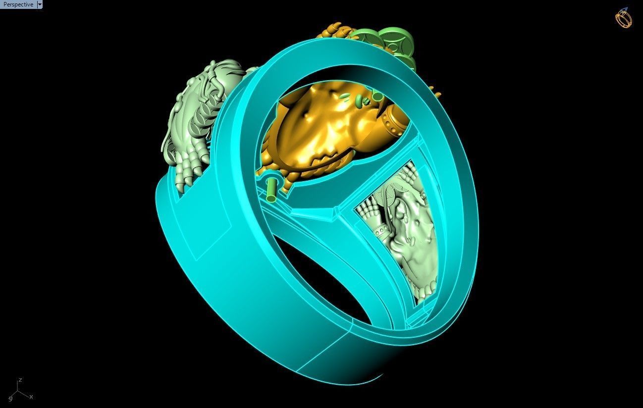Toad ring - Jin Chan ring - N1413 3D print model_8