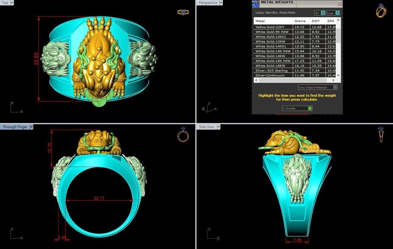 Toad ring - Jin Chan ring - N1413 3D print model_7