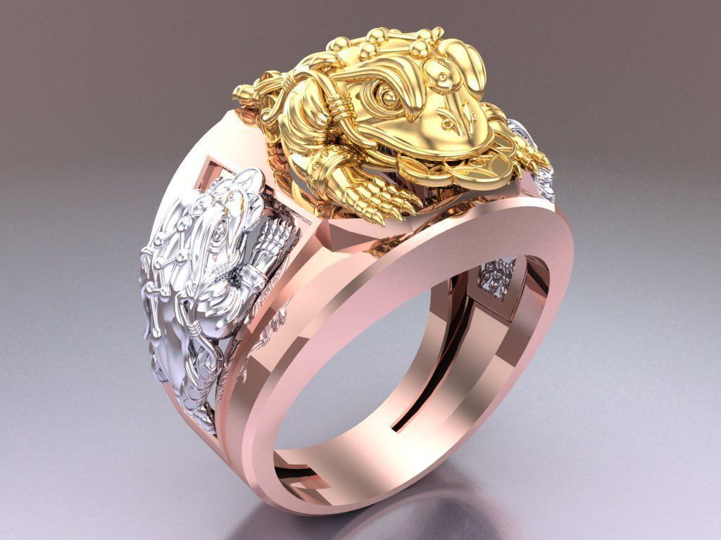 Toad ring - Jin Chan ring - N1413 3D print model_2