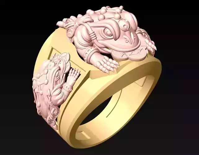 Toad ring - Jin Chan ring - N1413 3D print model Toad ring - Jin Chan ring - N1413 3D print model
