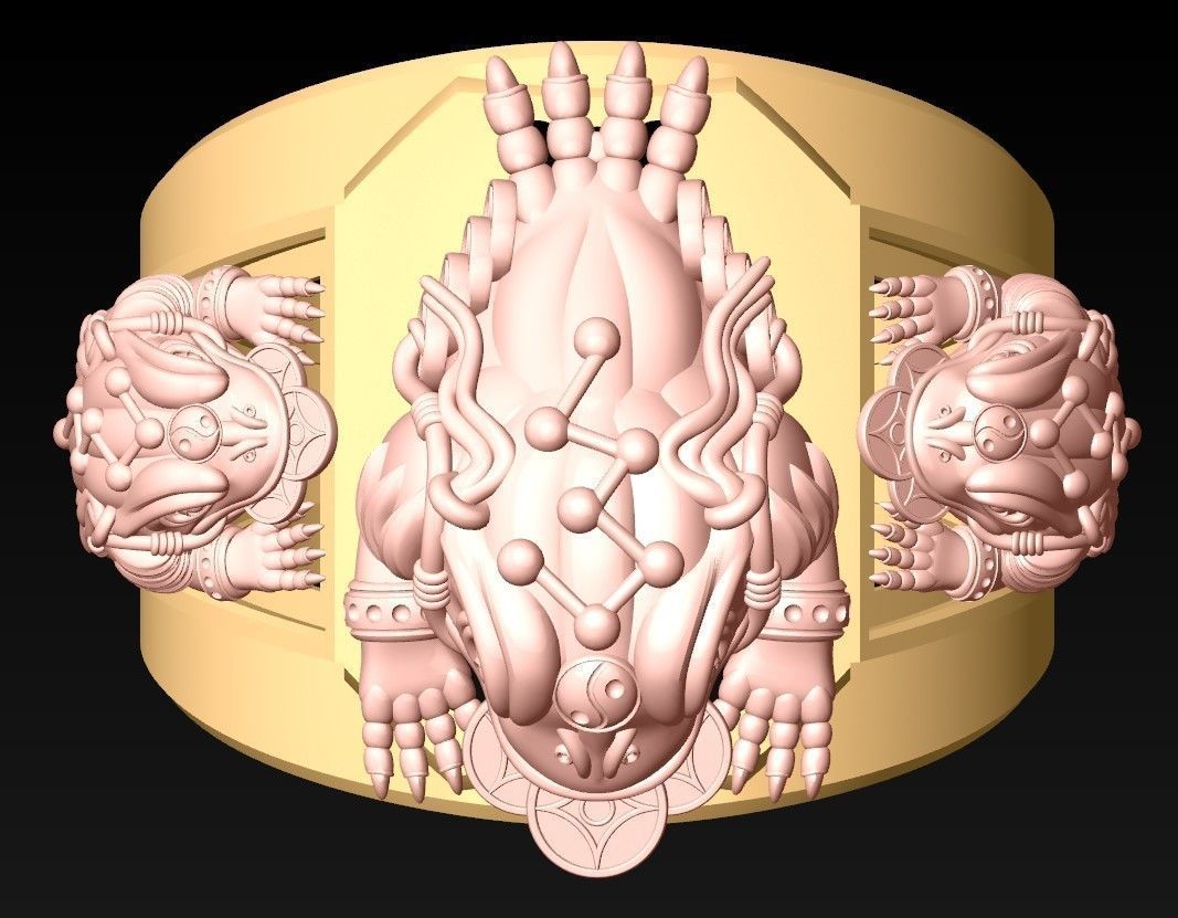 Toad ring - Jin Chan ring - N1413 3D print model_4
