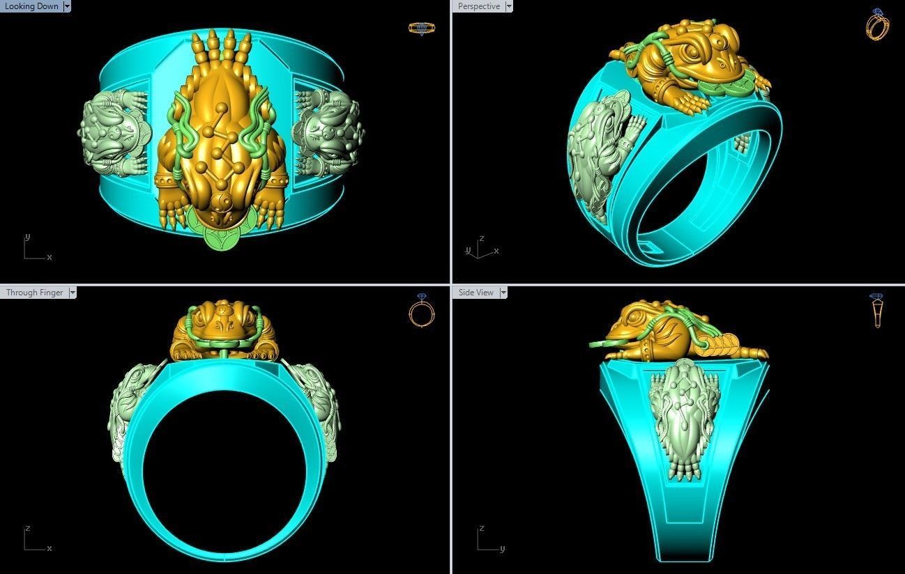 Toad ring - Jin Chan ring - N1413 3D print model_10