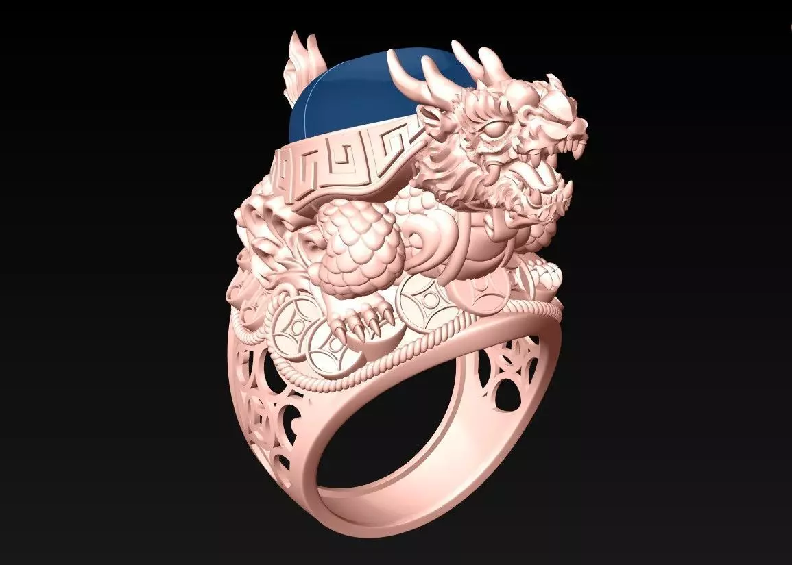 Turtle ring - Dragon Rings - Unicorn Ring - Pixiu Rings - N1841 3D print model