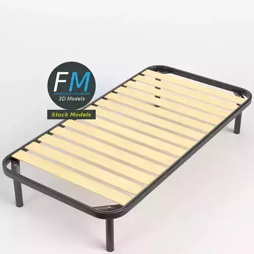 Twin side bed frame with small slats