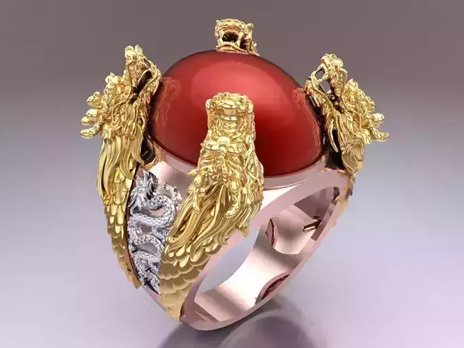 Dragon Ring - Oval stone Ring - N1952