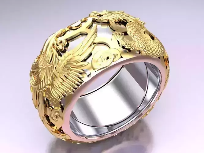 Dragon phoenix ring  N1943