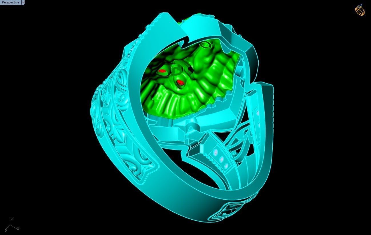 Pharaon Ring - N1443 3D print model_8