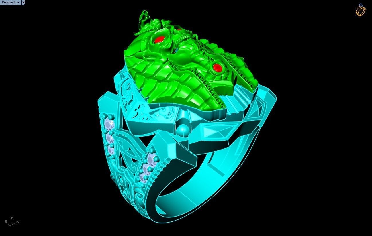 Pharaon Ring - N1443 3D print model_9