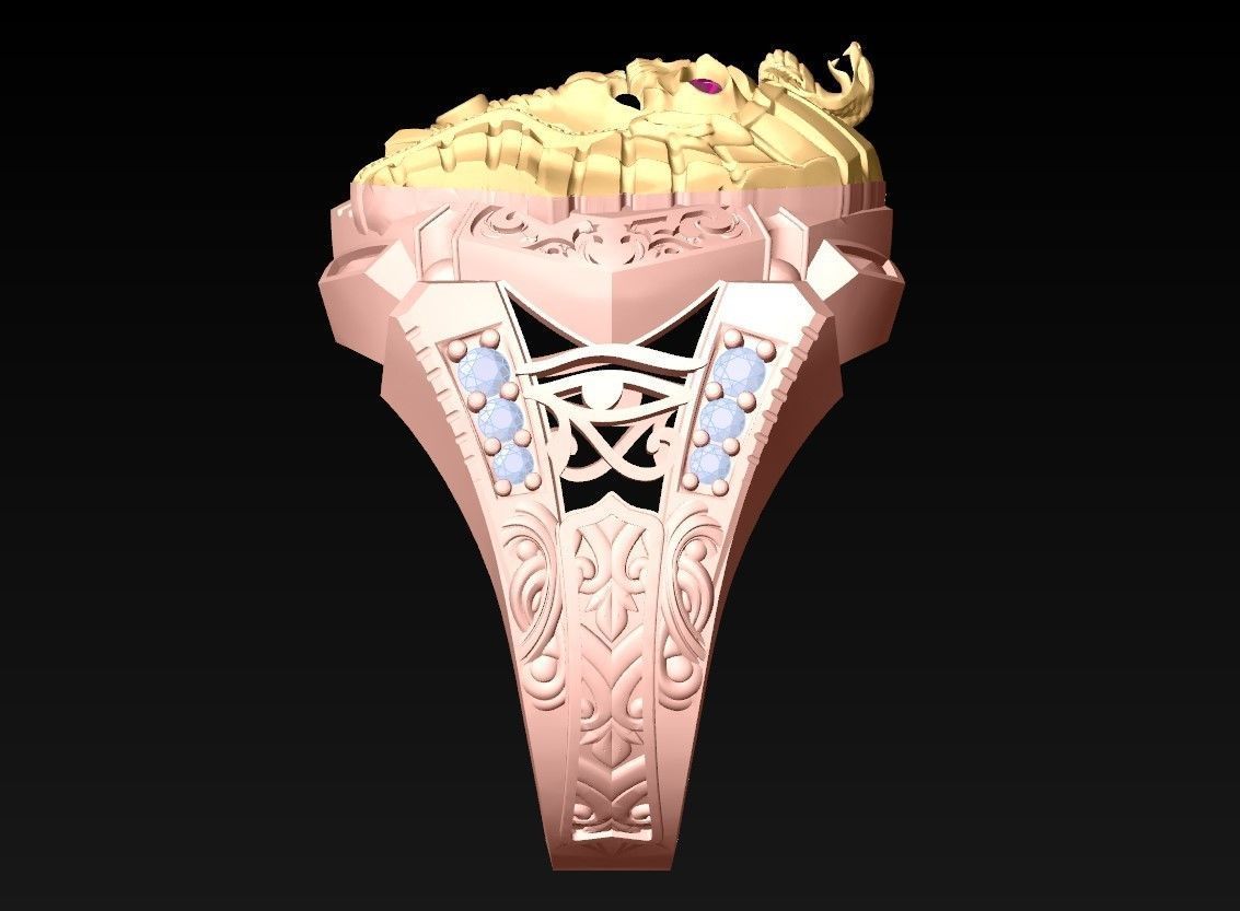 Pharaon Ring - N1443 3D print model_4