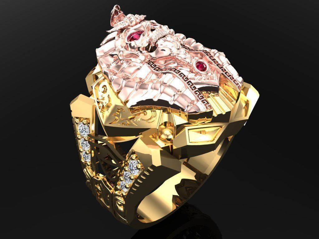 Pharaon Ring - N1443 3D print model_11