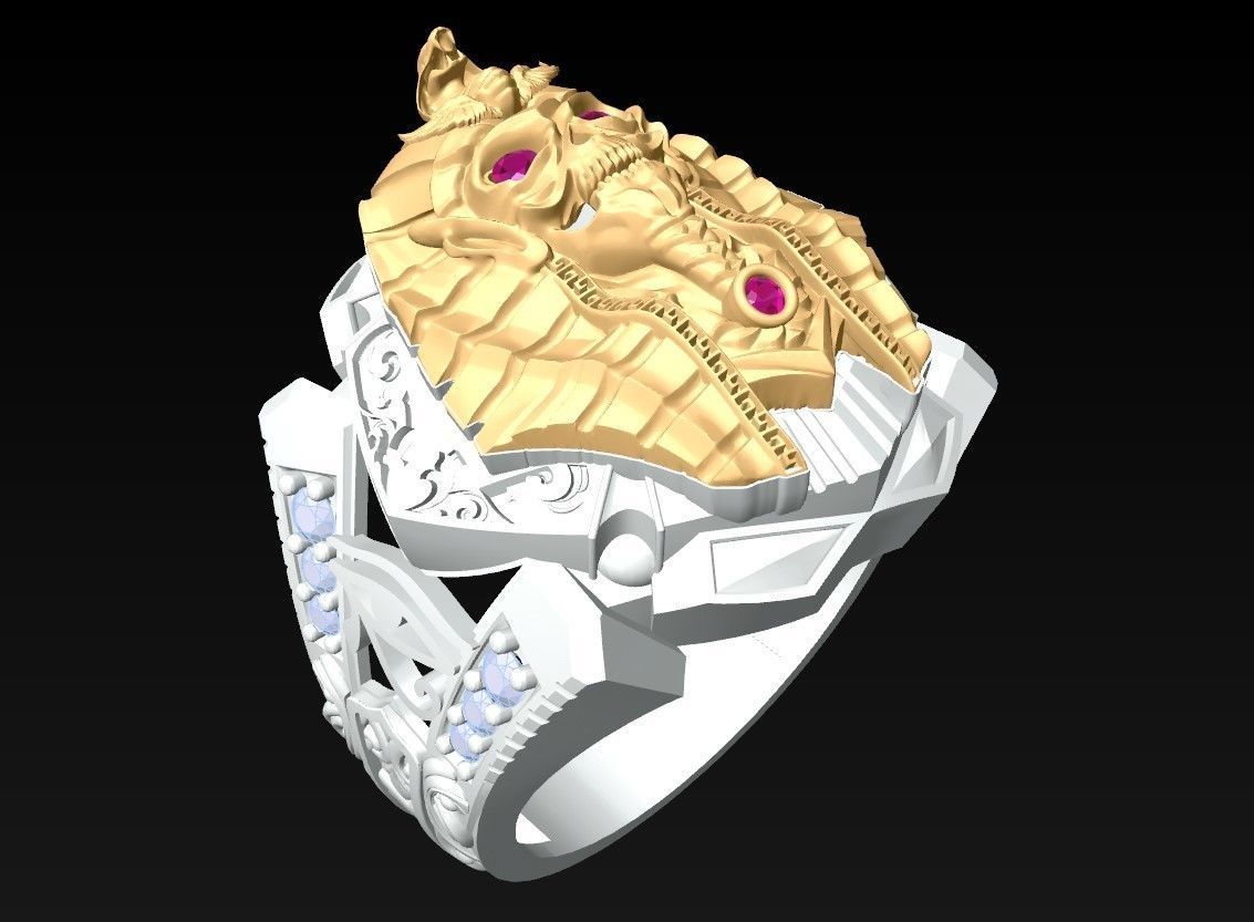 Pharaon Ring - N1443 3D print model_2
