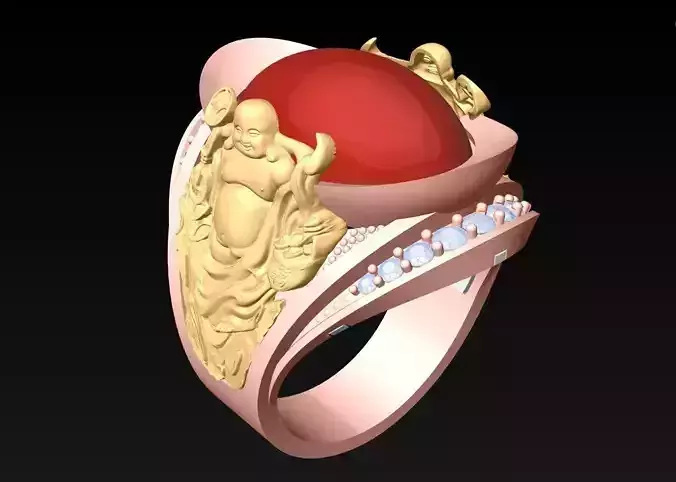 Maitreya Buddhas Ring - Ring of god of wealth - N1428