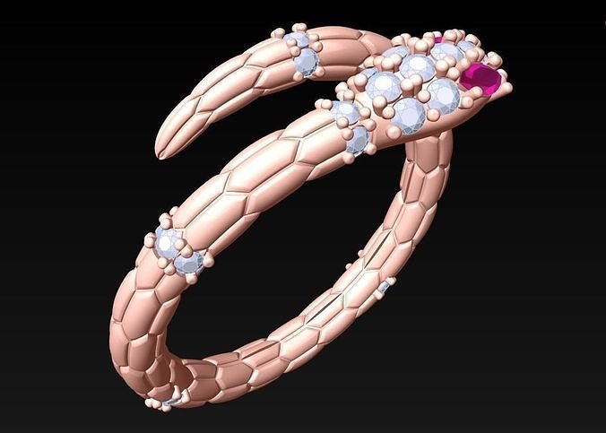 Snake Ring - Diamond Ring - N1445 3D print model