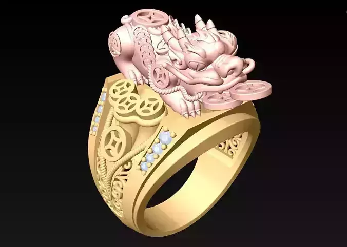 Pixiu Ring - Unicorn Ring - N1302