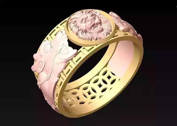Pixiu Ring - Unicorn Ring -Lion Rings - N1006 3D print model