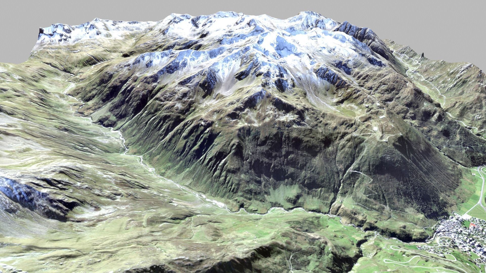 Mountain landscape  Gemsstock Swiss Alps 3D model_3