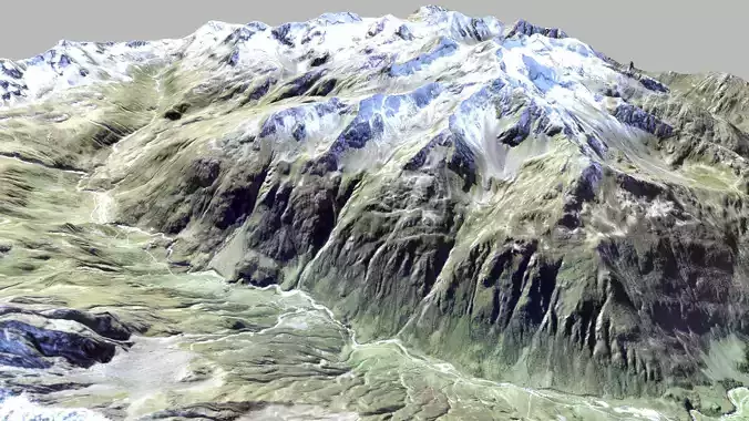 Mountain landscape  Gemsstock Swiss Alps 3D model