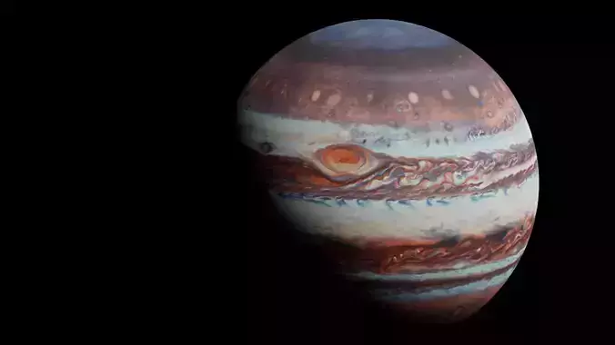 Jupiter A Striking 3D Model of the King of Planets Low-poly 3D model