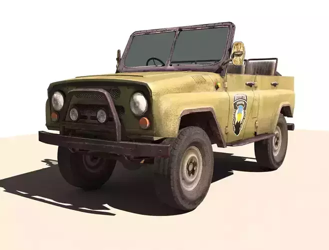 Uaz Russian Army Vehicle Lowpoly
