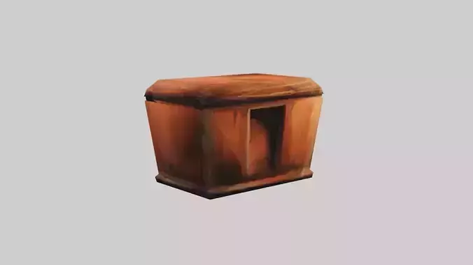 low poly game ready wood box
