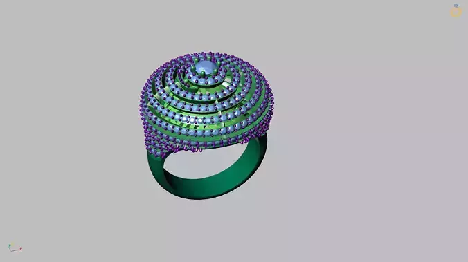 3D Helix Ring for Women-Multi Stone Jewelry 3D print model