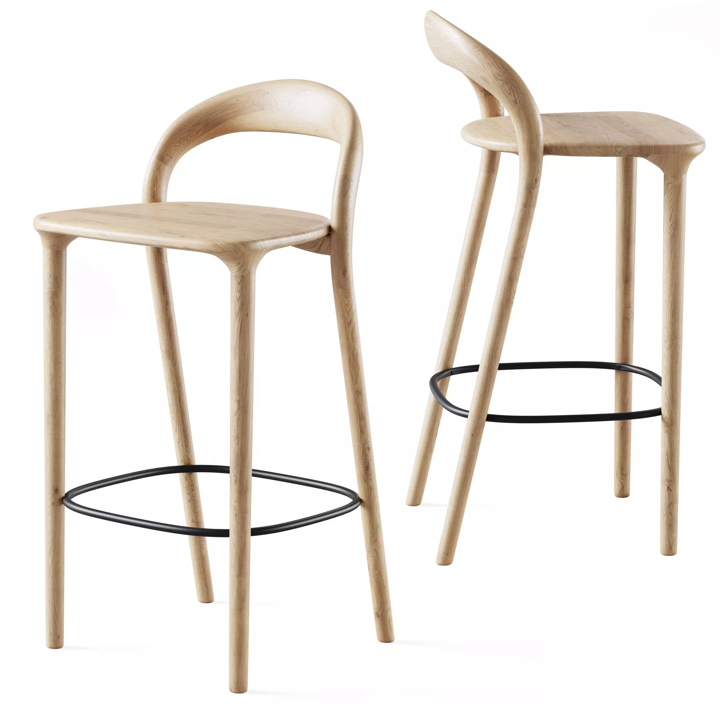 Bar stool Lugano 3D model_0