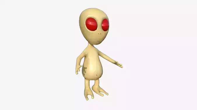 Cute Alien A03 Beige Red - Simple - Character Design Low-poly 3D model Cute Alien A03 Beige Red - Simple - Character Design Low-poly 3D model