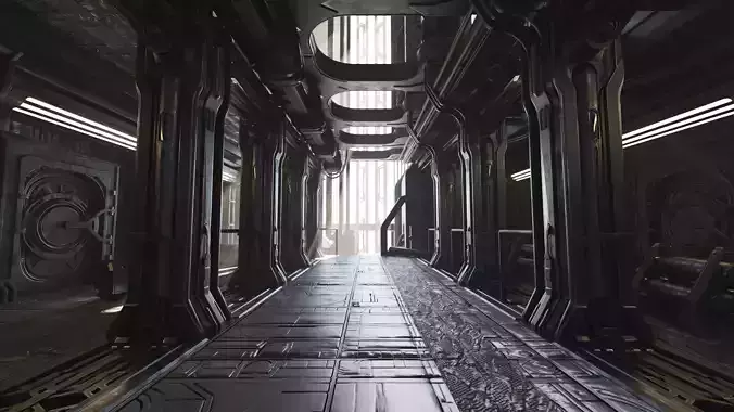The Industrial Sci-Fi Corridor 3D model