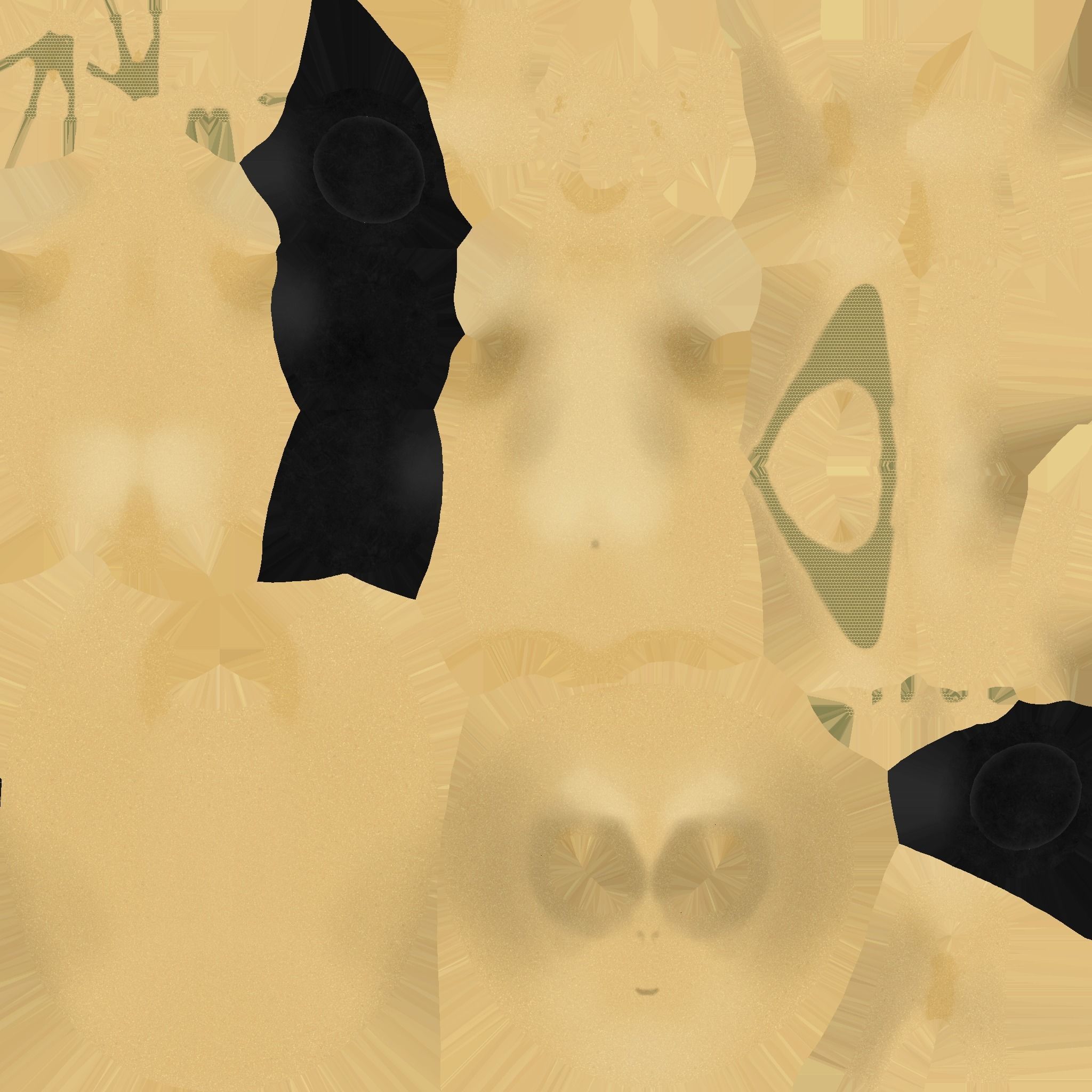 Cute Alien A04 Beige Black - Simple - Character Design Low-poly 3D model_22