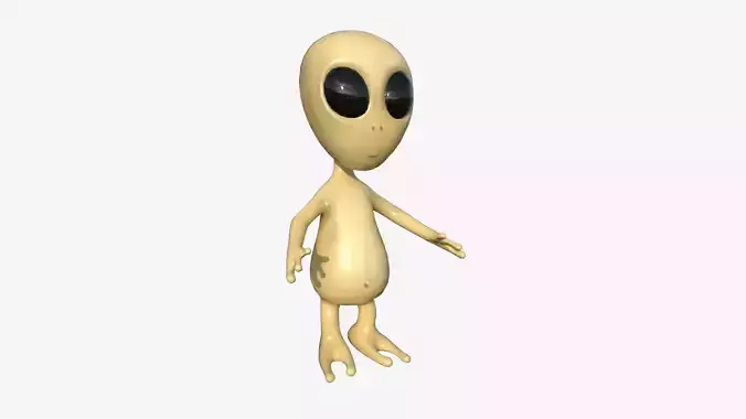 Cute Alien A04 Beige Black - Simple - Character Design Low-poly 3D model Cute Alien A04 Beige Black - Simple - Character Design Low-poly 3D model