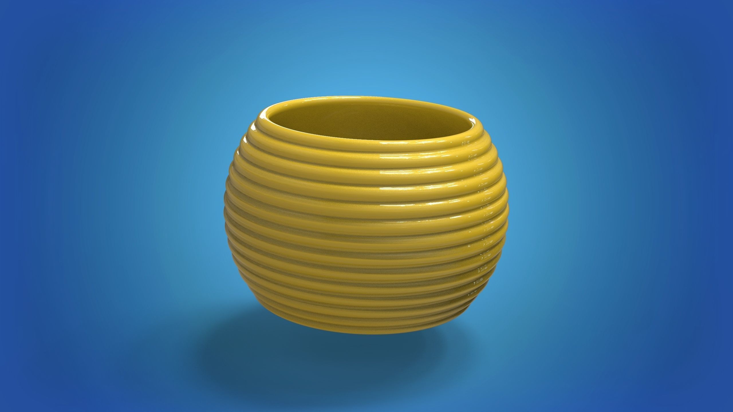 Ripple planter rounded vase flower pot stl model for 3D printing 3D print model_2