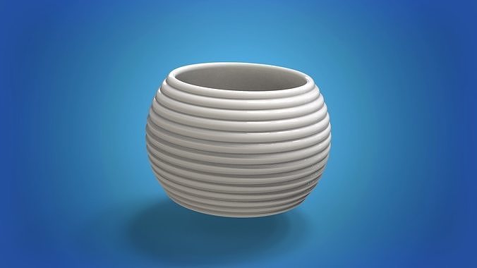 Ripple planter rounded vase flower pot stl model for 3D printing 3D print model