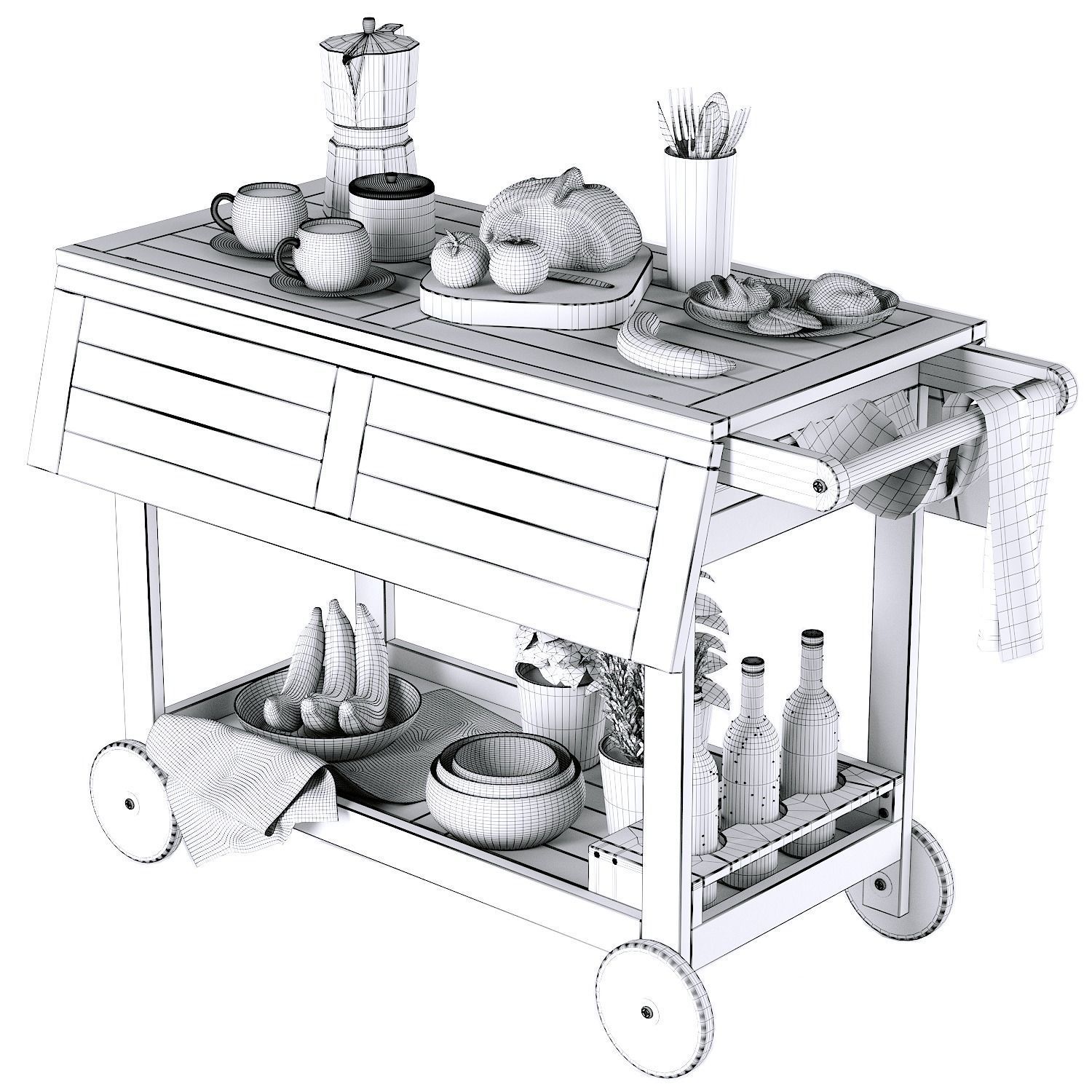 Multifunctional serving table Garden La redoute 3D model_6