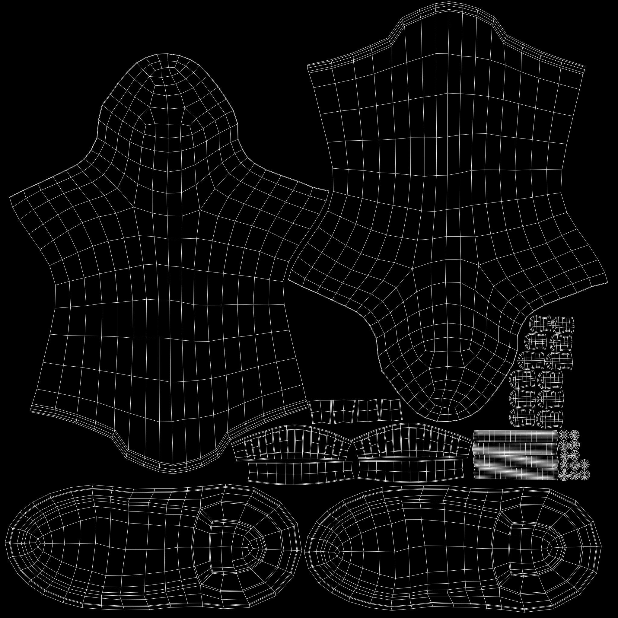 Female Brown Leather Steampunk Cosplay Calf Boots Low-poly 3D model_14