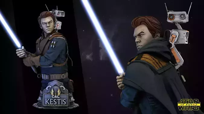 Cal Kestis Bust Star Wars 3D Models Ready for 3D printing