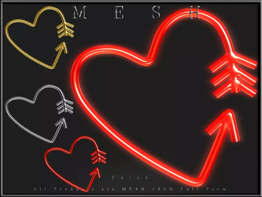 HEART ARROW 01 Low-poly 3D model_0