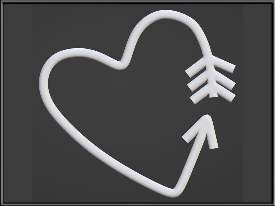 HEART ARROW 01 Low-poly 3D model_4