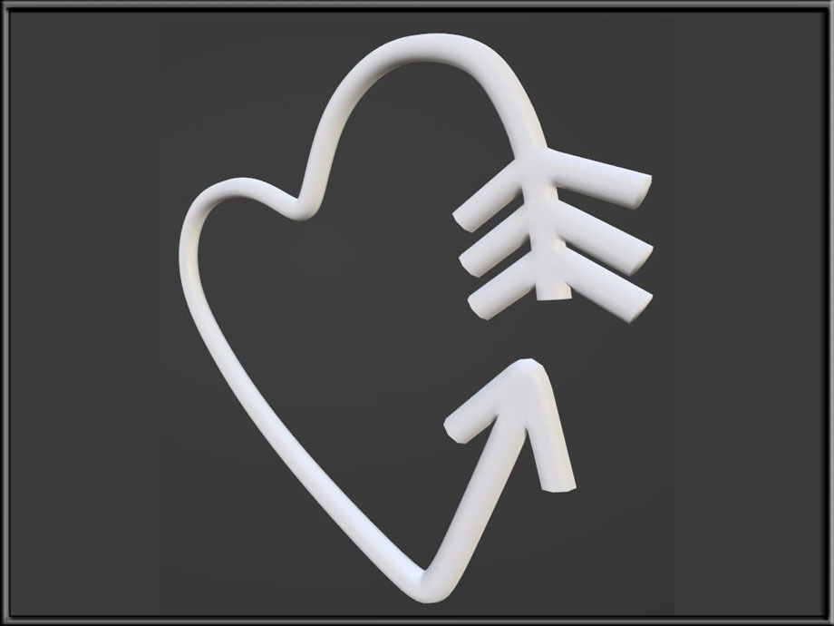 HEART ARROW 01 Low-poly 3D model_5