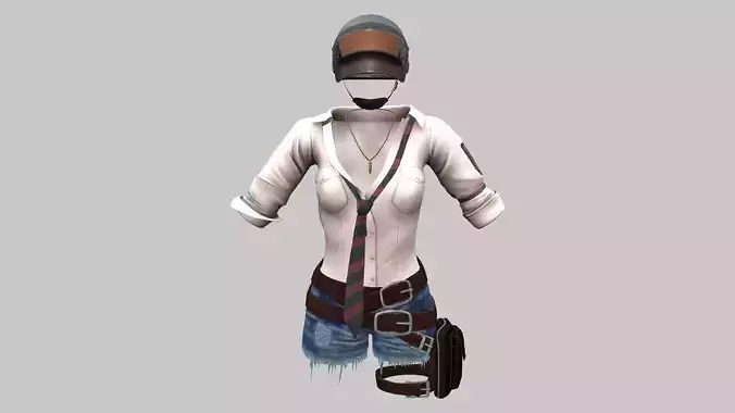 Futuristic Sci-Fi Helmet Shirt Shorts Necklace Full Outfit