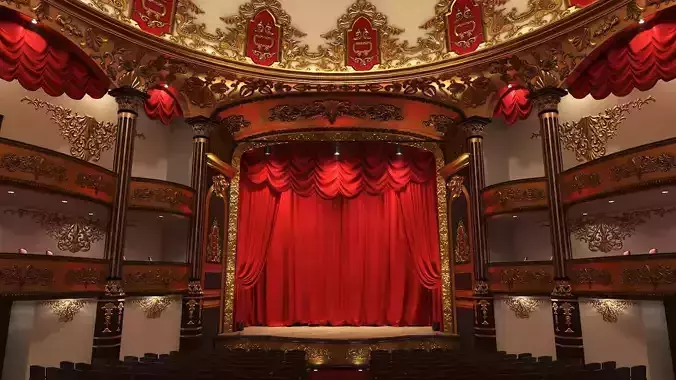 Classic Theatre 2 Low-poly 3D model