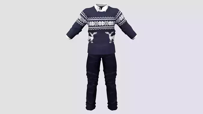 Navy White Christmas Jumper Outfit