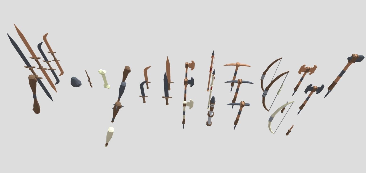 Low Poly Survival Tools Pack Low-poly 3D model_4