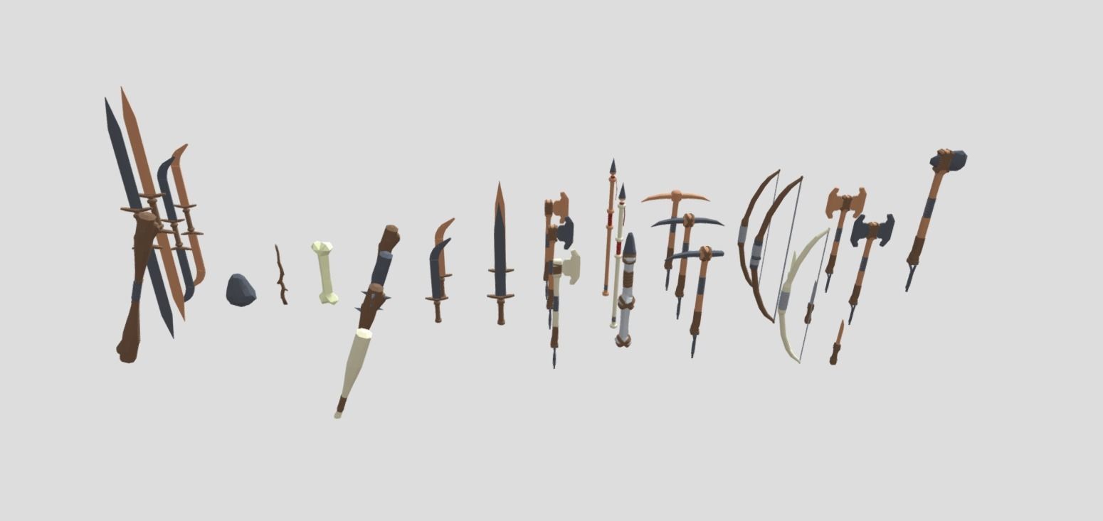 Low Poly Survival Tools Pack Low-poly 3D model_2
