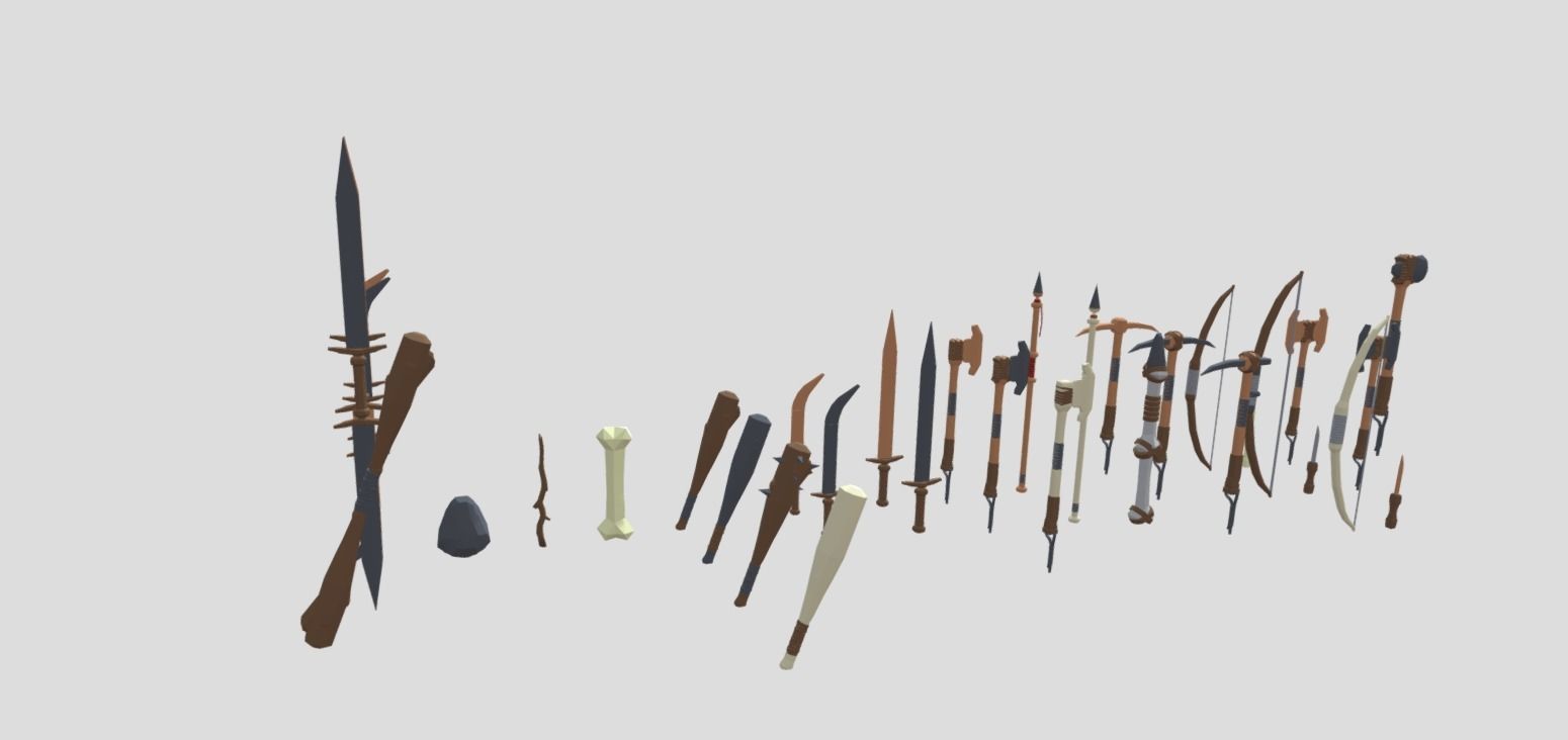 Low Poly Survival Tools Pack Low-poly 3D model_3