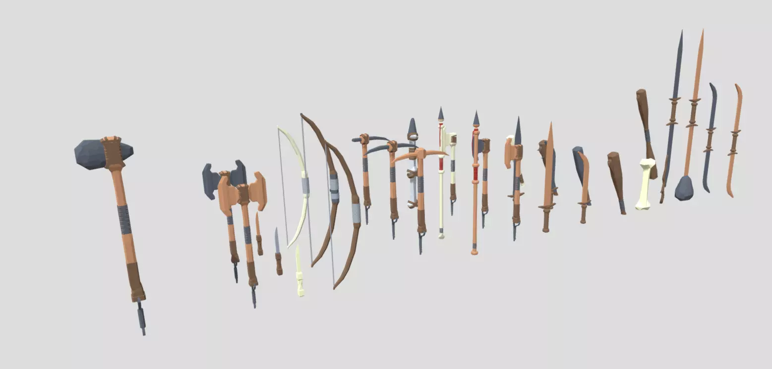 Low Poly Survival Tools Pack Low-poly 3D model_0