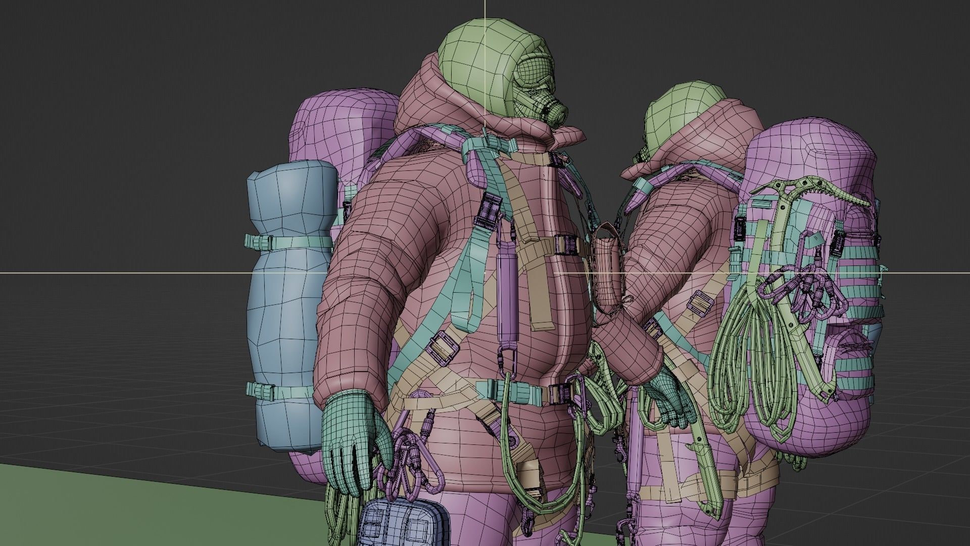 Explorer Mountain Climber Low-poly 3D model_17