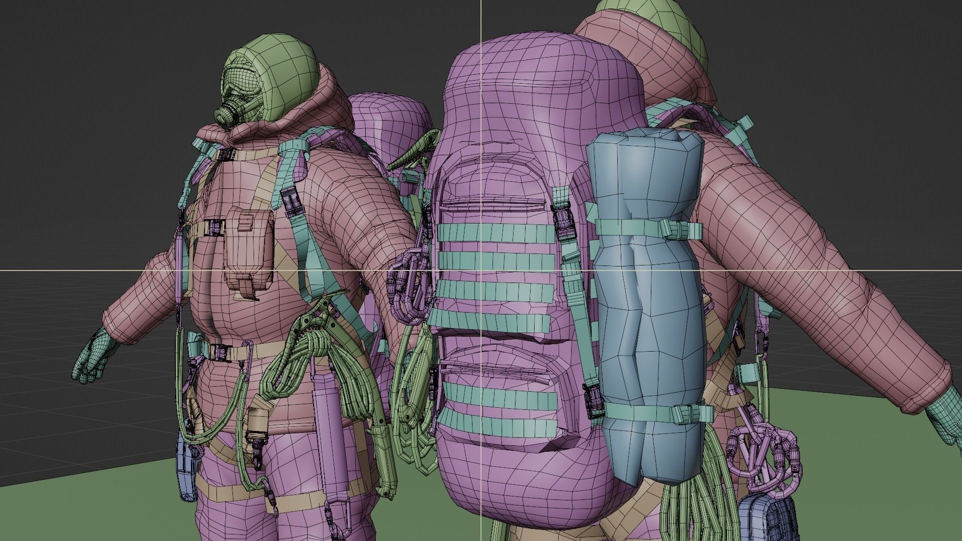 Explorer Mountain Climber Low-poly 3D model_19