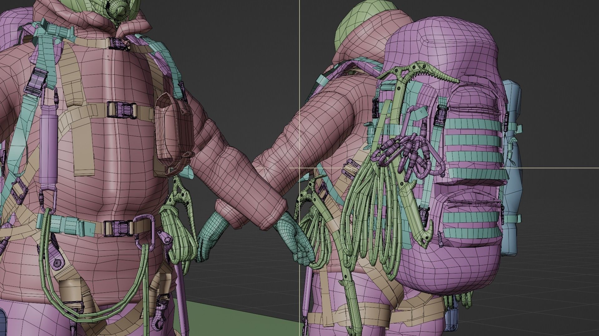 Explorer Mountain Climber Low-poly 3D model_24