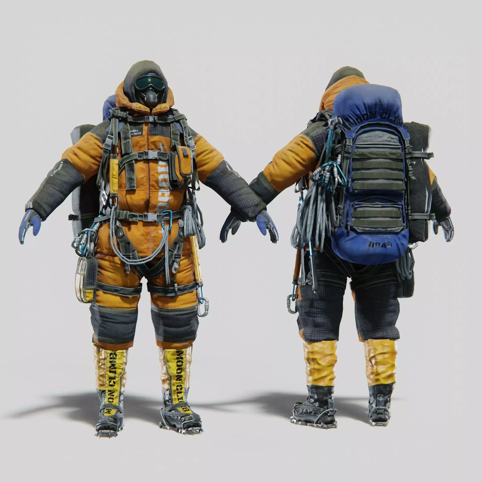 Explorer Mountain Climber Low-poly 3D model_0