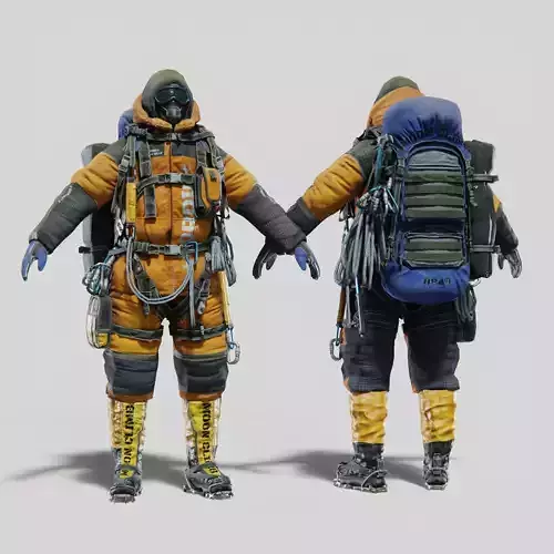 Explorer Mountain Climber Low-poly 3D model